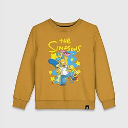 Свитшот хлопковый детский The SimpsonsСемейка Симпсонов, цвет: горчичный