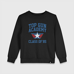 Свитшот хлопковый детский TOP GUN Academy Class of 85, цвет: черный