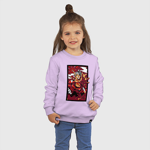 Детский свитшот ЛУФФИ 5 ЙОНКО ONE PIECE / Лаванда – фото 3