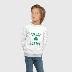 Свитшот хлопковый детский Trust Boston, цвет: белый — фото 2