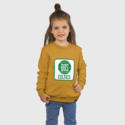 Свитшот хлопковый детский Bos Celtics, цвет: горчичный — фото 2