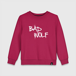 Свитшот хлопковый детский Bad Wolf злой волк, цвет: маджента