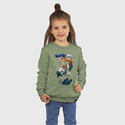 Свитшот хлопковый детский Earth worm - Jim, цвет: авокадо — фото 2