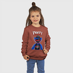 Свитшот хлопковый детский Poppy - Playtime, цвет: кирпичный — фото 2