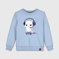 Свитшот хлопковый детский Котёнок игроман The kitten is a gambler, цвет: мягкое небо