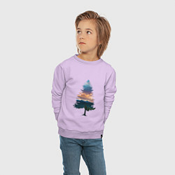 Свитшот хлопковый детский Лес в ёлке, цвет: лаванда — фото 2