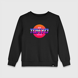 Свитшот хлопковый детский Retrowave Tokyo, цвет: черный