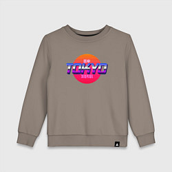 Свитшот хлопковый детский Retrowave Tokyo, цвет: утренний латте