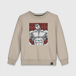 Свитшот хлопковый детский Джек Хаммер, цвет: миндальный
