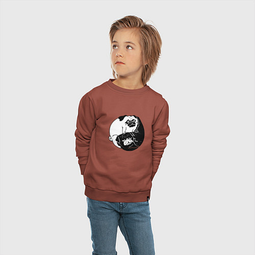 Детский свитшот Собачий Инь Янь / Кирпичный – фото 4