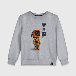 Свитшот хлопковый детский Оранжевый робот с логотипом LDR, цвет: меланж