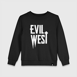 Свитшот хлопковый детский Evil west logo, цвет: черный