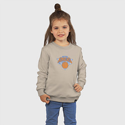 Свитшот хлопковый детский Нью-Йорк Никс NBA, цвет: миндальный — фото 2