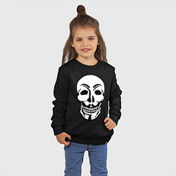 Свитшот хлопковый детский Анонимус - череп, цвет: черный — фото 2