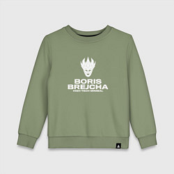 Свитшот хлопковый детский Boris Brejcha High Tech Minimal, цвет: авокадо