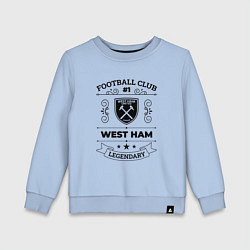 Свитшот хлопковый детский West Ham: Football Club Number 1 Legendary, цвет: мягкое небо