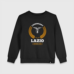 Свитшот хлопковый детский Лого Lazio и надпись Legendary Football Club, цвет: черный