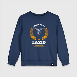 Свитшот хлопковый детский Лого Lazio и надпись Legendary Football Club, цвет: тёмно-синий