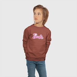 Свитшот хлопковый детский Barbie logo, цвет: кирпичный — фото 2