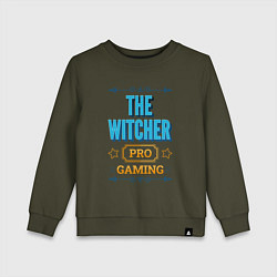 Свитшот хлопковый детский Игра The Witcher PRO Gaming, цвет: хаки