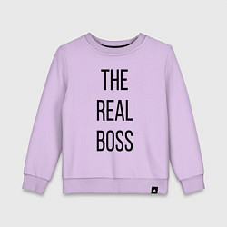 Свитшот хлопковый детский The real boss!, цвет: лаванда