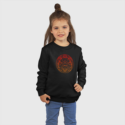 Детский свитшот Skull red orange gradient / Черный – фото 3