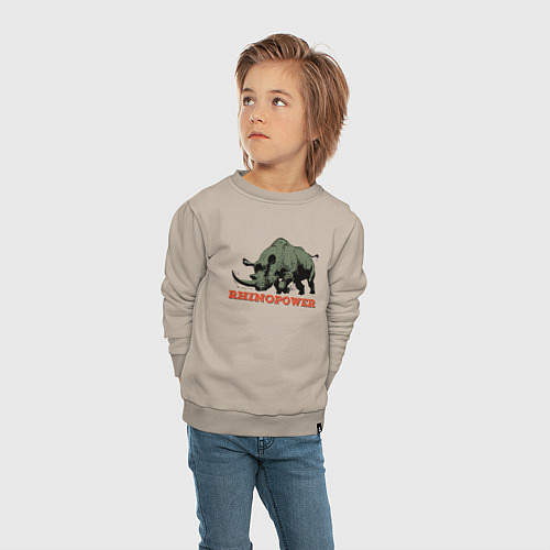 Детский свитшот СИЛА НОСОРОГА / Миндальный – фото 4