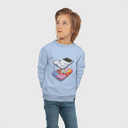 Свитшот хлопковый детский Game boy insides, цвет: мягкое небо — фото 2