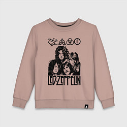Свитшот хлопковый детский Led Zeppelin Black, цвет: пыльно-розовый