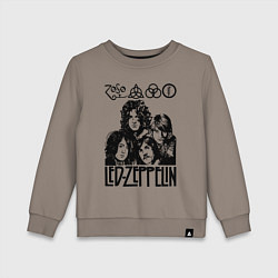 Свитшот хлопковый детский Led Zeppelin Black, цвет: утренний латте