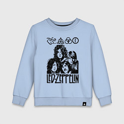 Свитшот хлопковый детский Led Zeppelin Black, цвет: мягкое небо