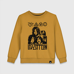 Свитшот хлопковый детский Led Zeppelin Black, цвет: горчичный