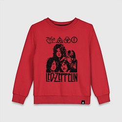 Свитшот хлопковый детский Led Zeppelin Black, цвет: красный