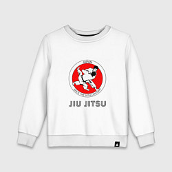 Свитшот хлопковый детский Jiu Jitsu: since 16 century, цвет: белый
