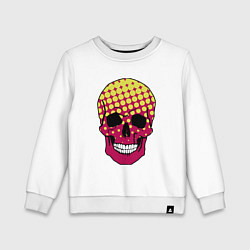 Свитшот хлопковый детский Pop-art skull, цвет: белый