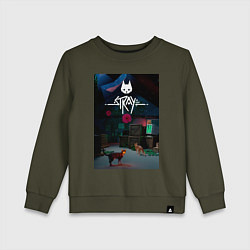 Свитшот хлопковый детский Stray: Alawe, цвет: хаки
