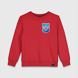 Свитшот хлопковый детский Синий герб России, цвет: красный