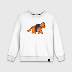 Свитшот хлопковый детский Минималистичны котик из stray, цвет: белый