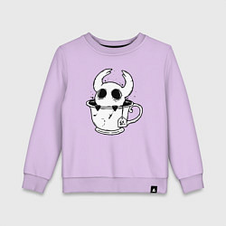 Свитшот хлопковый детский Hollow Knight рыцарь в чашке, цвет: лаванда