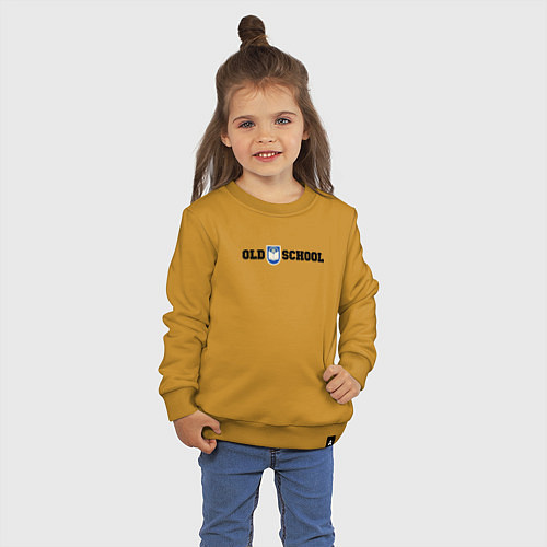 Детский свитшот Old school, шеврон старой школы / Горчичный – фото 3