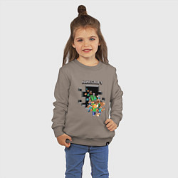 Свитшот хлопковый детский Логотип Майнкрафт, цвет: утренний латте — фото 2