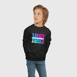 Свитшот хлопковый детский Новосибирск Retrowave, цвет: черный — фото 2