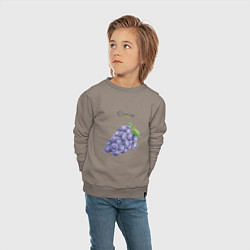 Свитшот хлопковый детский Grape виноград, цвет: утренний латте — фото 2