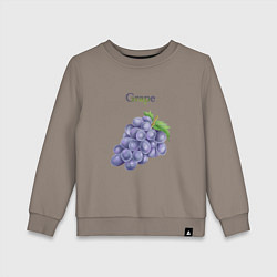 Свитшот хлопковый детский Grape виноград, цвет: утренний латте