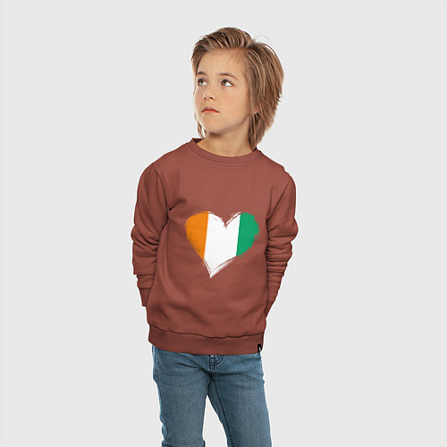 Детский свитшот Сердце - Ирландия / Кирпичный – фото 4