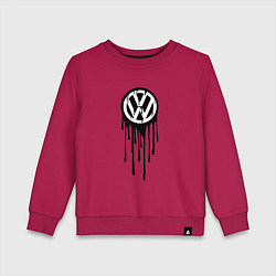 Свитшот хлопковый детский Volkswagen - art logo, цвет: маджента