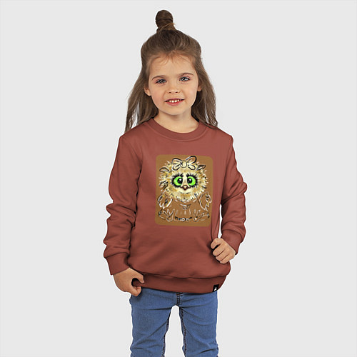 Детский свитшот Совушка бейби на коричневом / Кирпичный – фото 3