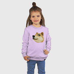 Свитшот хлопковый детский Объёмный пиксельный пёс Доге внимательно смотрит, цвет: лаванда — фото 2