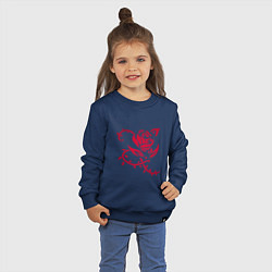 Свитшот хлопковый детский Красная роза с шипами, цвет: тёмно-синий — фото 2