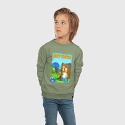 Свитшот хлопковый детский Барт Симпсон дурит своего батю - розыгрыш, цвет: авокадо — фото 2